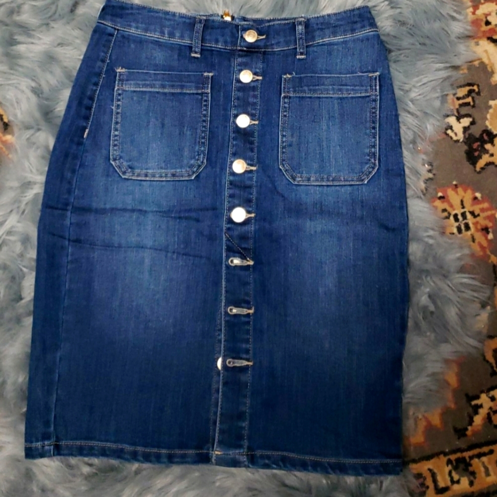 DEX Button up Jean skirt